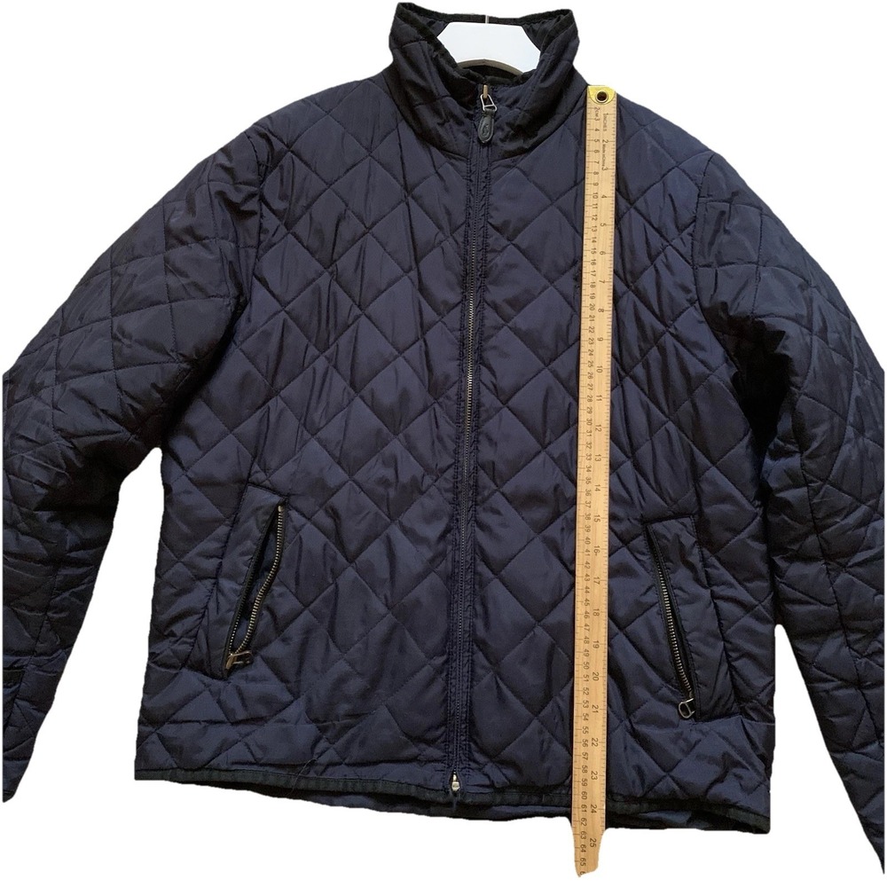 Ralph Lauren Sport Quilted Jacket Diamond Puffer Coat Women's SZ-L Navy Full Zip - Picture 13 of 16